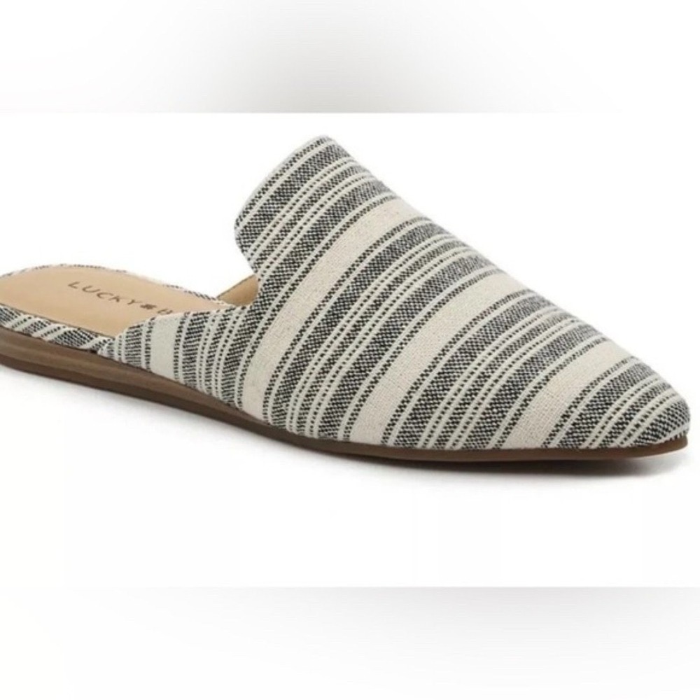 Lucky Brand Striped Brynnah‎ Mules  Shoes Size 7M Canvas